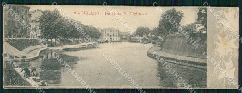Milano Città Darsena Porta Ticinese Naviglio Mini cartolina KF2609 – fronte