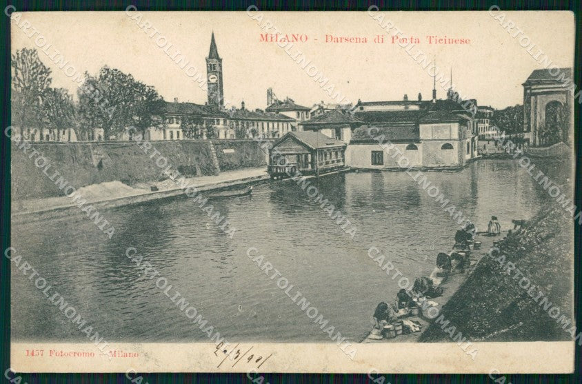 Milano Città Darsena Porta Ticinese Naviglio Lavandaie cartolina KF2611 – fronte
