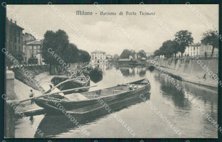 Milano Città Darsena Porta Ticinese Naviglio Barche cartolina KF2612 – fronte