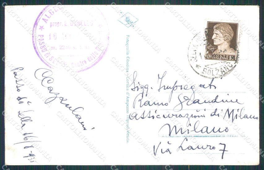 Trento Canazei Rifugio Maria Flora Passo Sella Foto cartolina KF2663 – retro