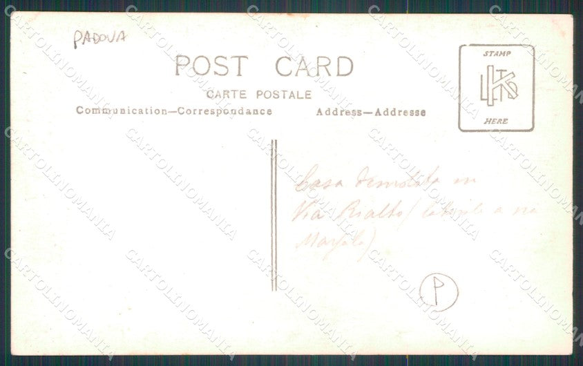 Padova Città Rovine di Guerra Foto cartolina KF2674 – retro