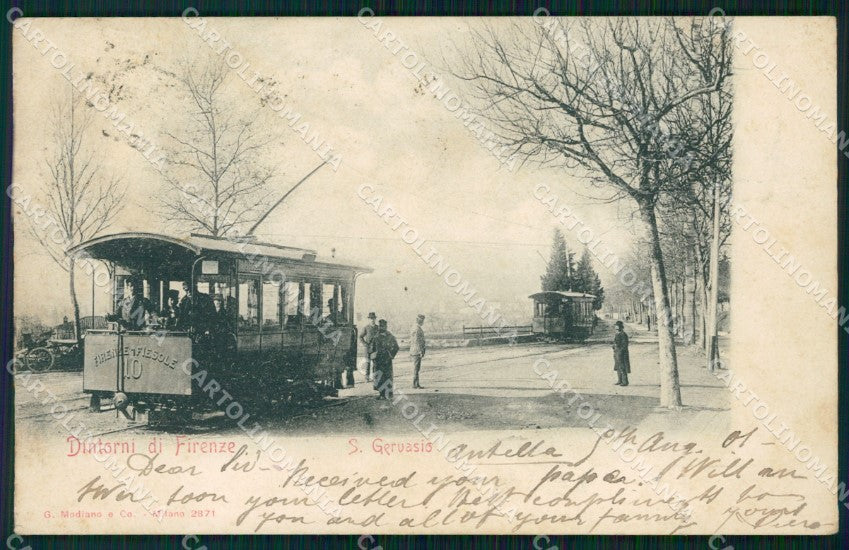 Firenze San Gervasio Tram cartolina KF2691 – fronte