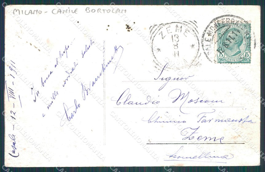 Milano Città Canile Bortolan Pointer cartolina KF2817 – retro