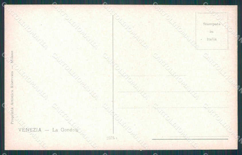Venezia Città Gondola cartolina KF2824 – retro