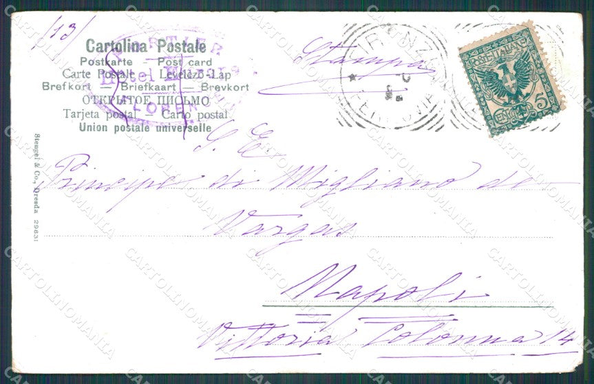 Firenze Città G B Fiorentino Putto Stengel cartolina KF2835 – retro