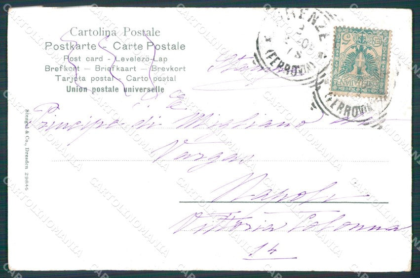 Firenze Città Correggio Vergine e Santo Bambino Stengel cartolina KF2847 – retro
