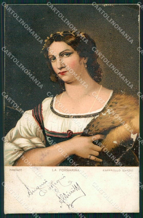 Firenze Città Raffaello Sanzio Fornarina ABRASA cartolina KF2854 – fronte