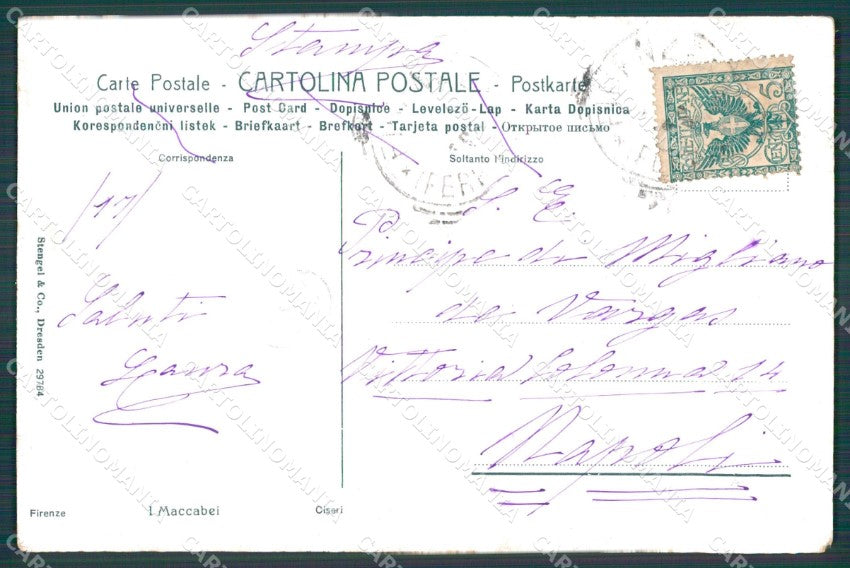 Firenze Città Ciseri I Maccabei PIEGHINA Stengel cartolina KF2855 – retro