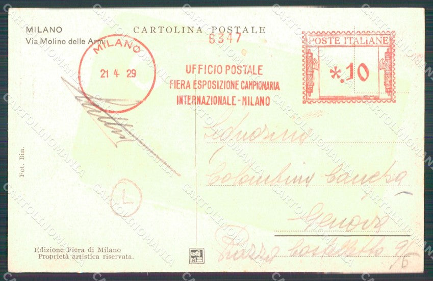 Milano Città Via Molino delle Armi Naviglio cartolina KF3131 – retro