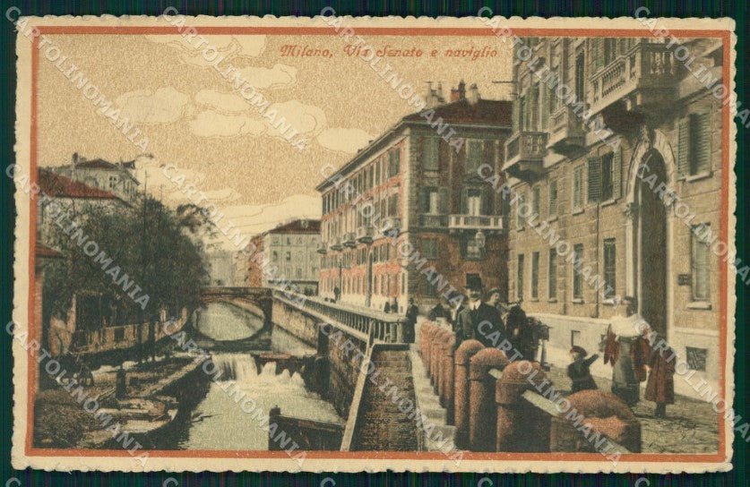 Milano Città Via Senato Naviglio PIEGHE cartolina KF3133 – fronte