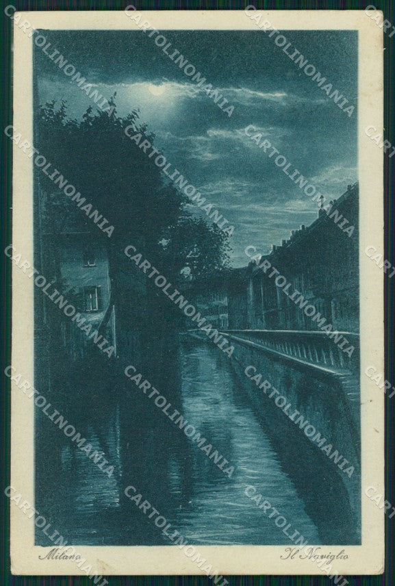 Milano Città Naviglio Chiaro di Luna cartolina KF3140 – fronte