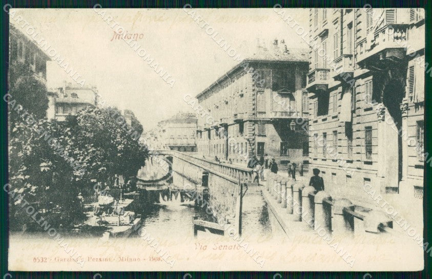 Milano Città Via Senato Naviglio ABRASA cartolina KF3144 – fronte