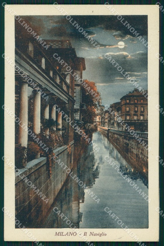 Milano Città Naviglio Chiaro di Luna cartolina KF3151 – fronte
