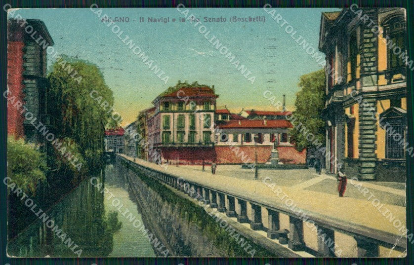 Milano Città Via Senato Naviglio PIEGHINA cartolina KF3161 – fronte
