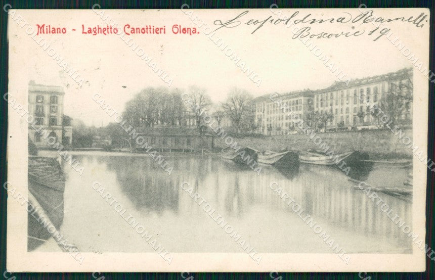 Milano Città Laghetto Canottieri Olona Barche cartolina KF3169 – fronte