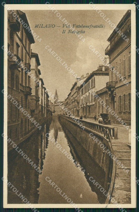 Milano Città Via Fatebenefratelli Naviglio CRI PIEGA cartolina KF3172 – fronte
