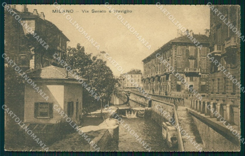 Milano Città Via Senato Naviglio PIEGHINA cartolina KF3184 – fronte