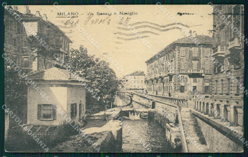 Milano Città Via Senato Naviglio PIEGA cartolina KF3185 – fronte