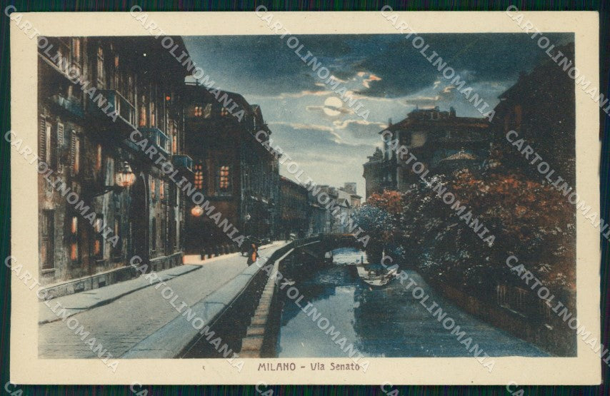 Milano Città Via Senato Naviglio Chiaro di Luna cartolina KF3190 – fronte