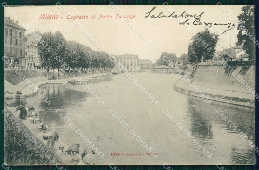 Milano Città Laghetto Porta Ticinese Lavandaie cartolina KF3203 – fronte