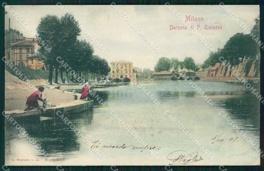 Milano Città Darsena Porta Ticinese Lavandaie cartolina KF3205 – fronte