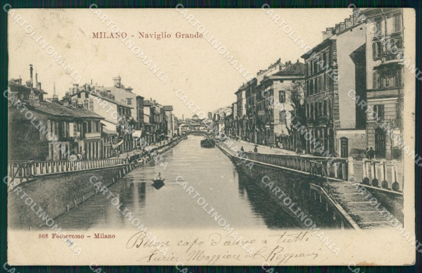 Milano Città Naviglio Grande PIEGHINE cartolina KF3211 – fronte