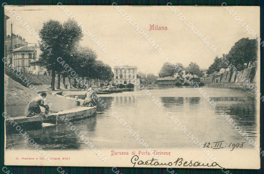 Milano Città Darsena Porta Ticinese Lavandaie cartolina KF3215 – fronte