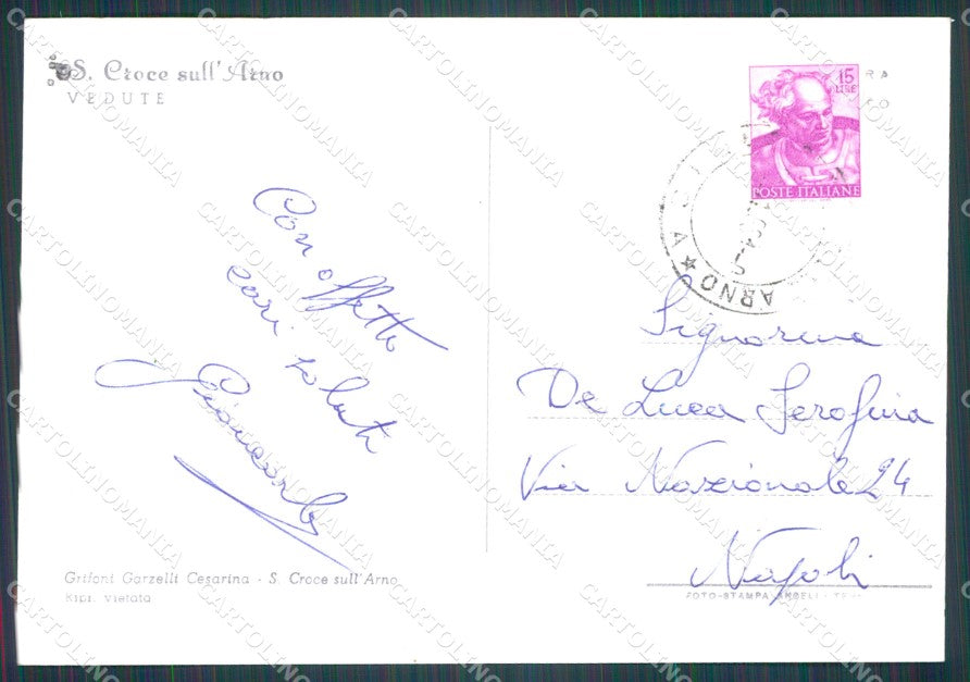 Pisa Santa Croce sull'Arno PIEGHINA ABRASA Foto FG cartolina KF3261 – retro