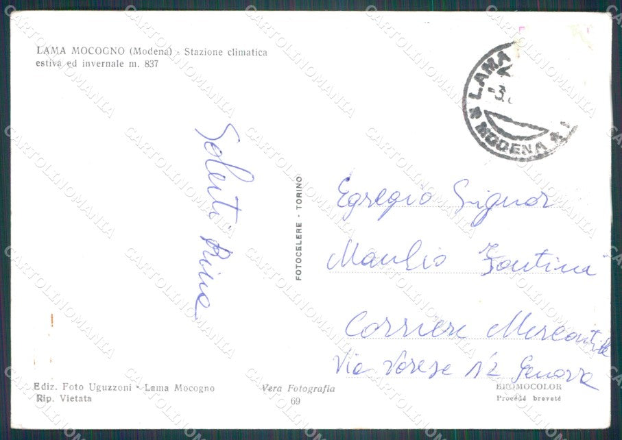 Modena Lama Mocogno PIEGHINE Foto FG cartolina KF3305 – retro
