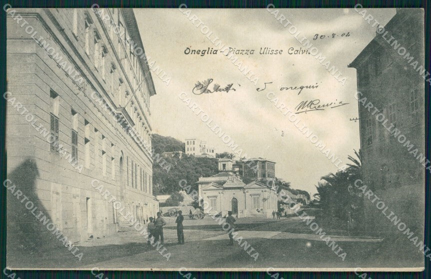 Imperia Oneglia Città piazza Ulisse Calvi postcard cartolina KF3311 – fronte