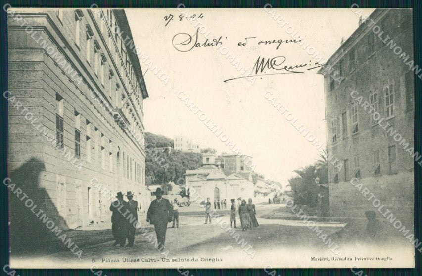 Imperia Oneglia Città Piazza Ulisse Calvi postcard cartolina KF3312 – fronte