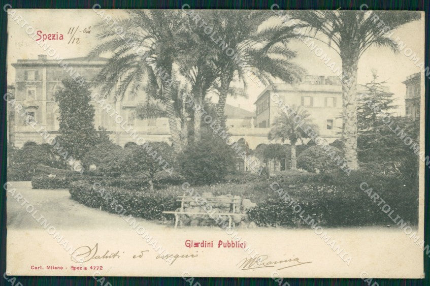 La Spezia città giardini pubblici postcard cartolina KF3319 – fronte