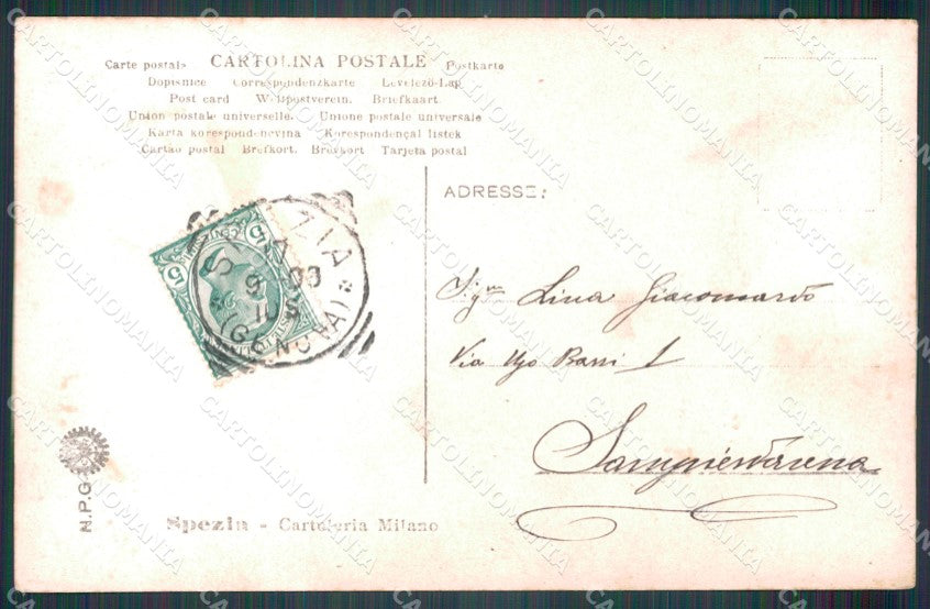 La Spezia città sommergibile Otaria NPG Foto postcard cartolina KF3326 – retro