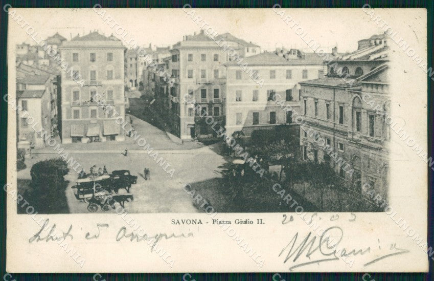 Savona città piazza Giulio II postcard cartolina KF3336 – fronte