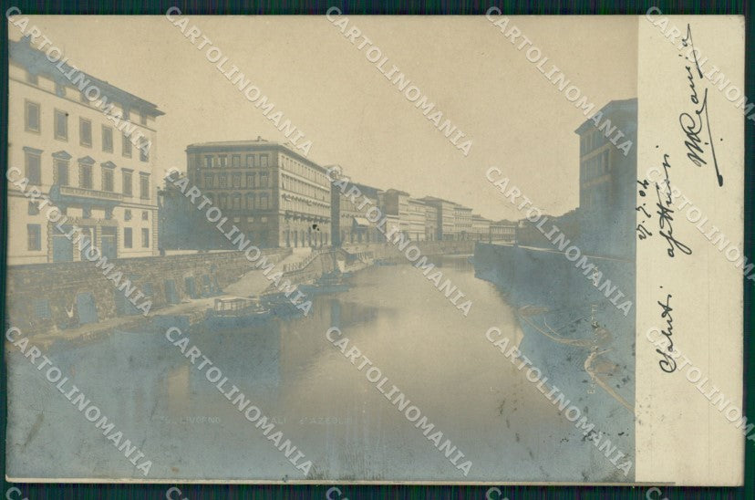 Livorno città scali d'Azeglio Foto postcard cartolina KF3348 – fronte