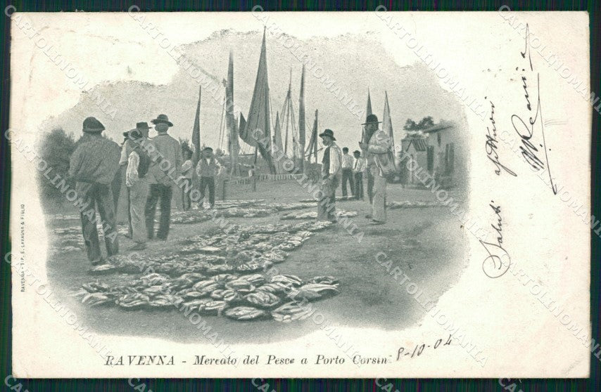 Ravenna Porto Corsini mercato del pesce postcard cartolina KF3370 – fronte