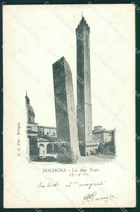 Bologna città le due torri postcard cartolina KF3372 – fronte