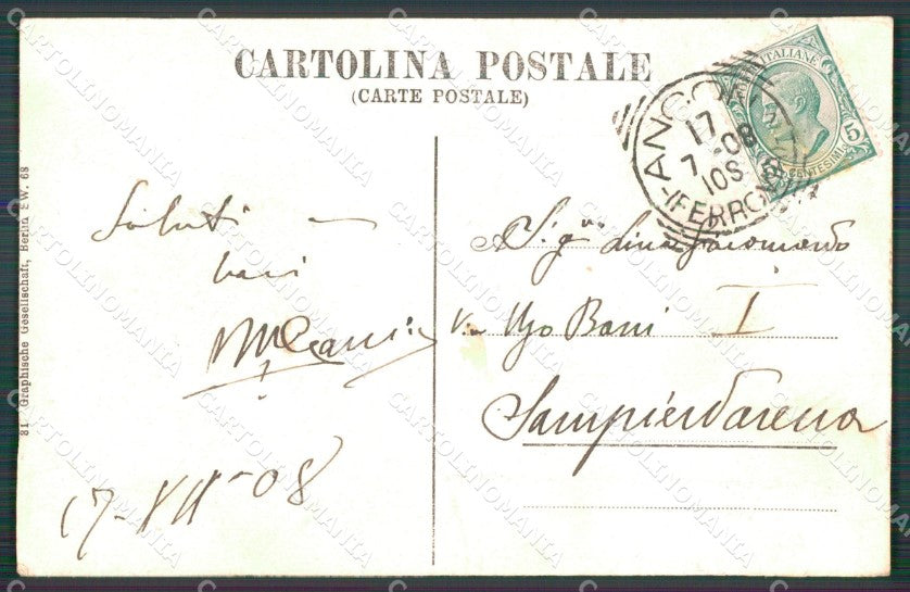 Ancona città palazzo municipale postcard cartolina KF3377 – retro