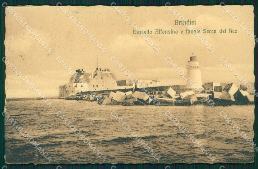 Brindisi città Castello Alfonsino faro secca del fico postcard cartolina KF3389 – fronte