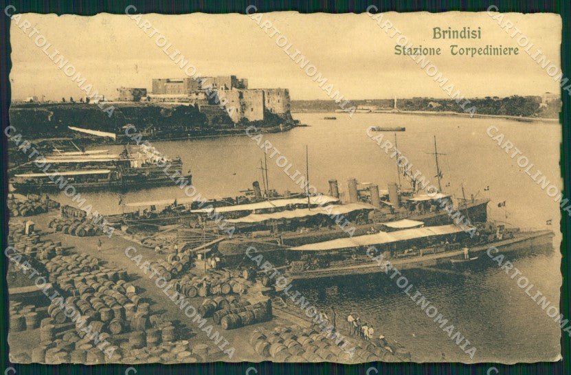 Brindisi città stazione torpediniere postcard cartolina KF3390 – fronte