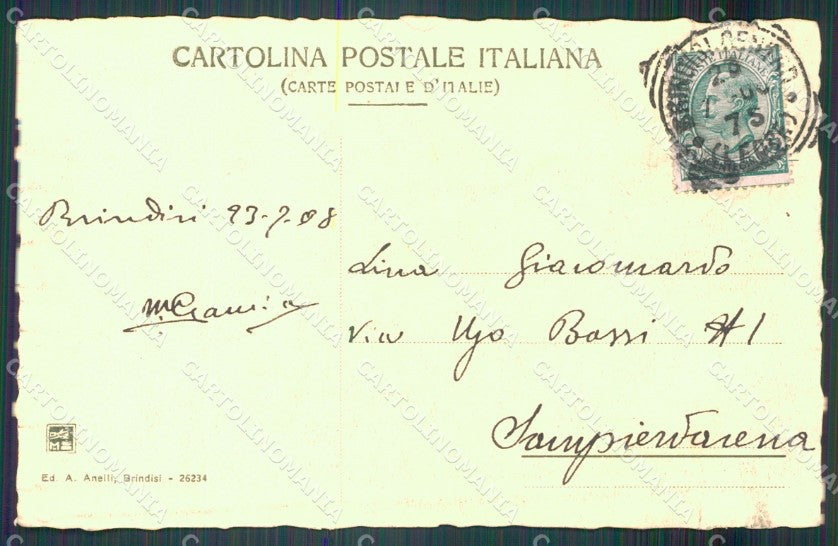 Brindisi città stazione torpediniere postcard cartolina KF3390 – retro