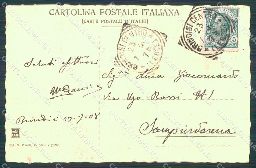 Brindisi città antiche colonne romane postcard cartolina KF3392 – retro
