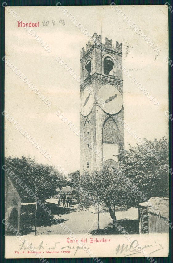 Cuneo Mondovì Torre del belvedere postcard cartolina KF3395 – fronte