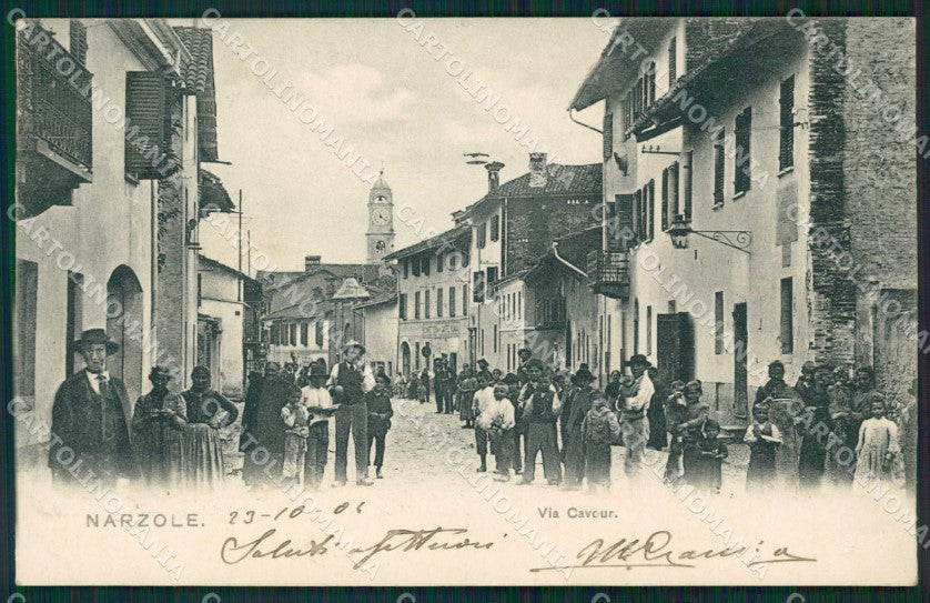Cuneo Narzole via Cavour postcard cartolina KF3409 – fronte