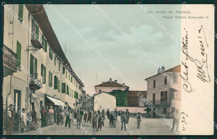 Cuneo Narzole Piazza Vittorio Emanuele II postcard cartolina KF3410 – fronte