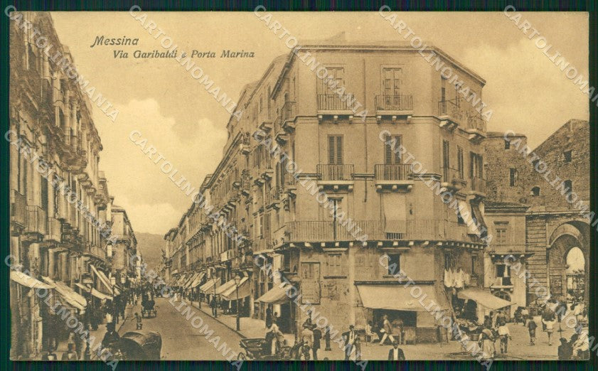 Messina città via Garibaldi porta marina postcard cartolina KF3423 – fronte