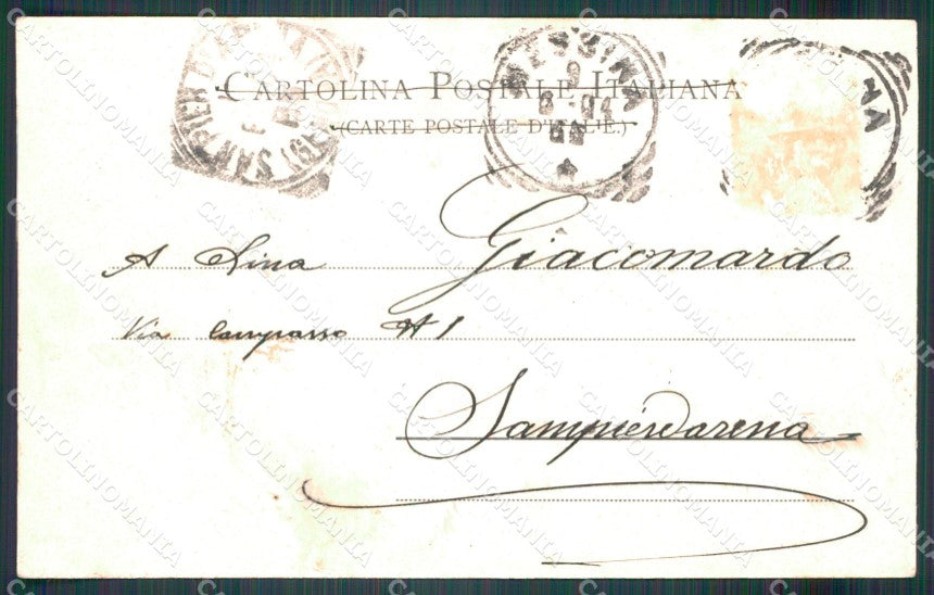 Messina città facciata cattedrale postcard cartolina KF3430 – retro