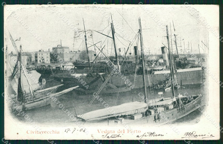 Roma Civitavecchia Porto PIEGHINA postcard cartolina KF3452 – fronte