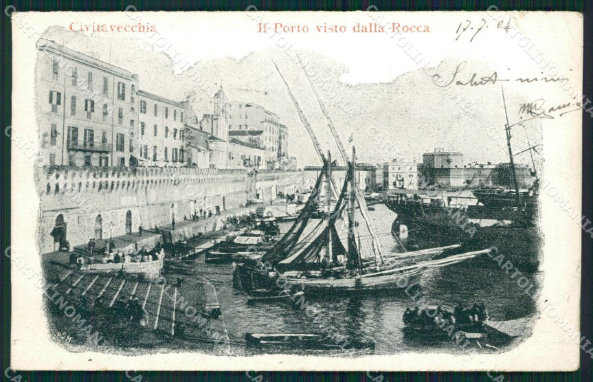 Roma Civitavecchia Porto PIEGHINA postcard cartolina KF3453 – fronte
