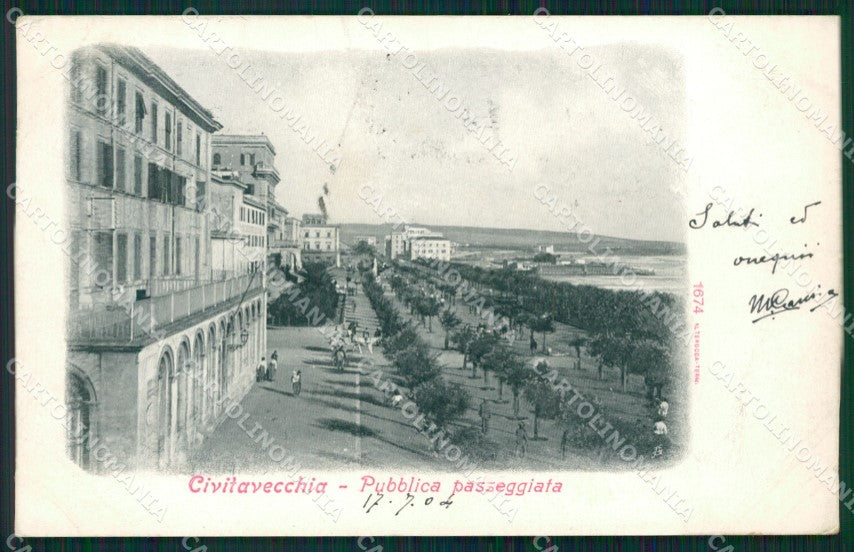 Roma Civitavecchia passeggiata Alterocca 1674 postcard cartolina KF3456 – fronte